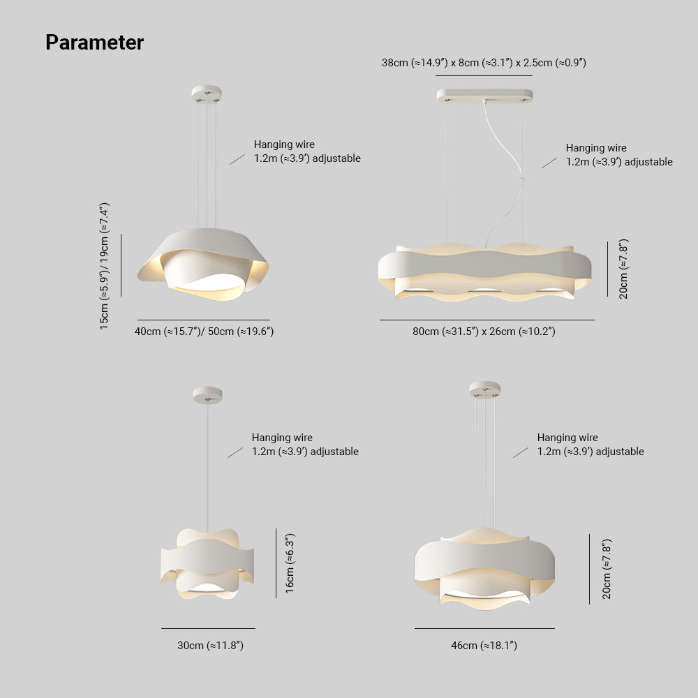 Bella Moderna Diseño Minimalista Metal Lámpara Colgante, Blanca